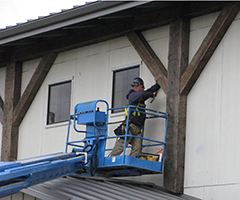 installing faux beams Gluing and clamping hollow beams
