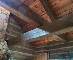 interior-faux-boxed-beams Stained hollow beams